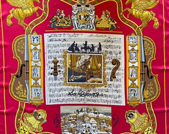 HERMES SALZBURG Scarf silk Dubigeon Loïc 1996