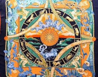 HERMÈS RYTHMES du MONDE Silk Scarf designed by Bourhoumieux Laurence 1999