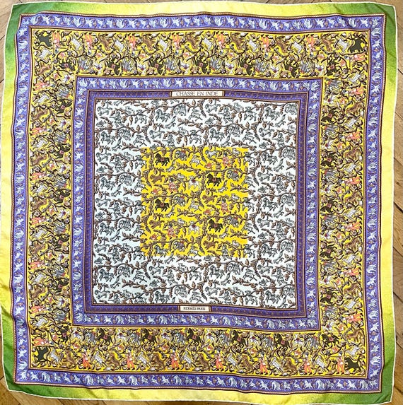 HERMES CHASSE en INDE Silk scarf Duchene Michel 2008