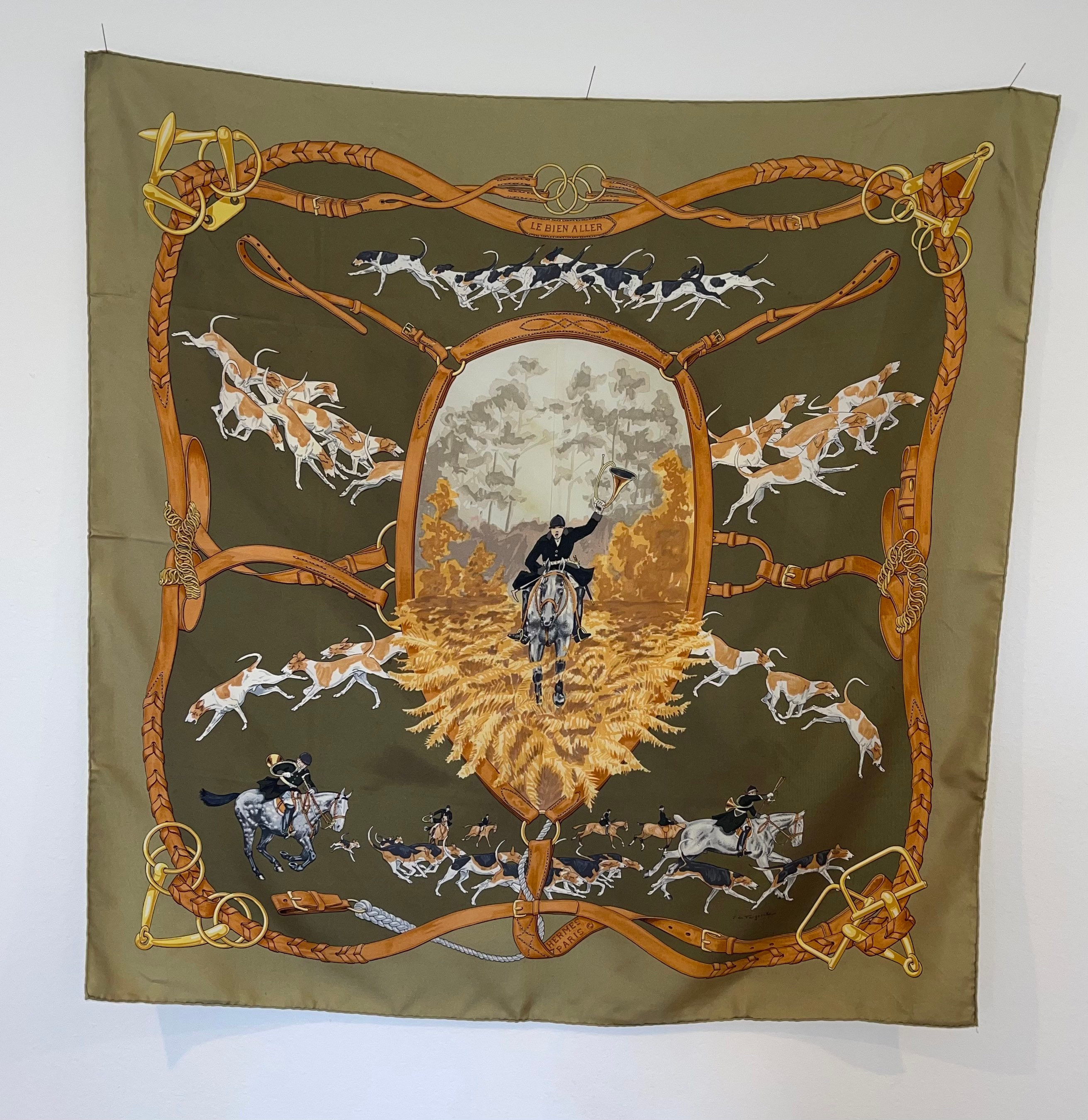 HERMÈS Le BIEN ALLER 1982 Foulard En Soie - Etsy