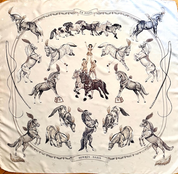 HERMÈS EN PISTE Silk Scarf 1998 by Roger Dallet - Etsy