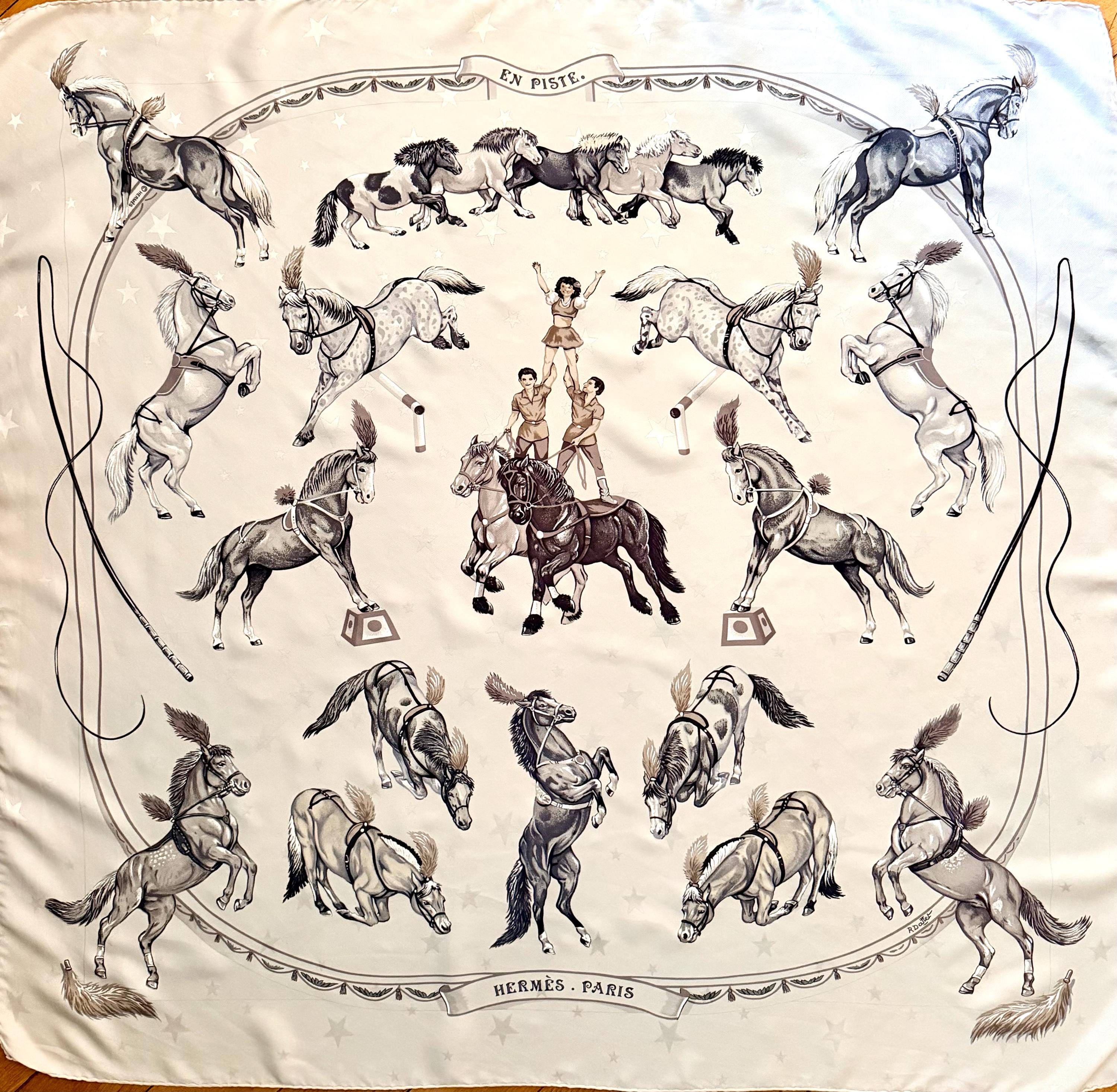 HERMÈS EN PISTE Silk Scarf 1998 by Roger Dallet - Etsy