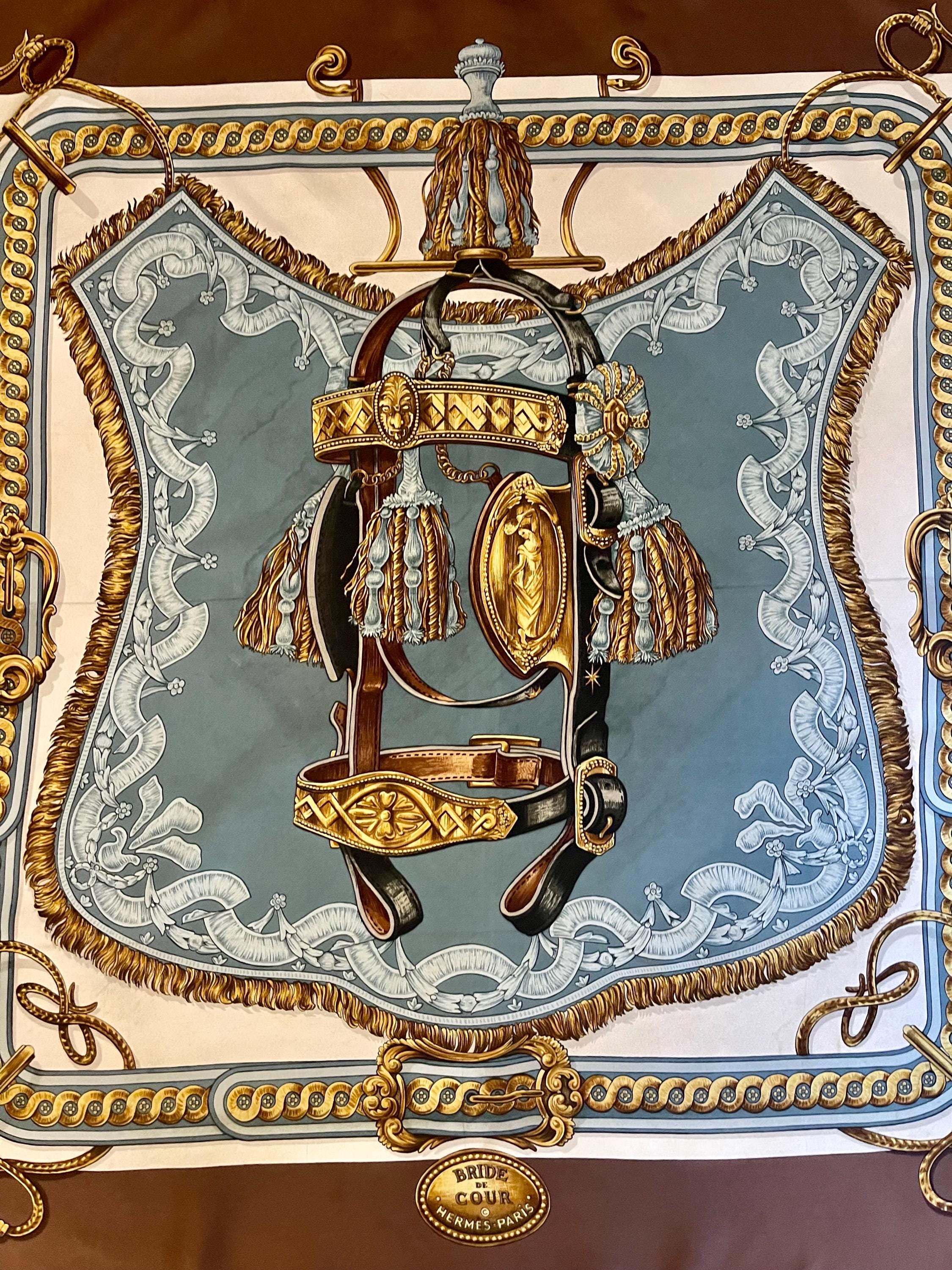 HERMES BRIDE De COUR 1987 Silk Scarf “francoise De La Perriere