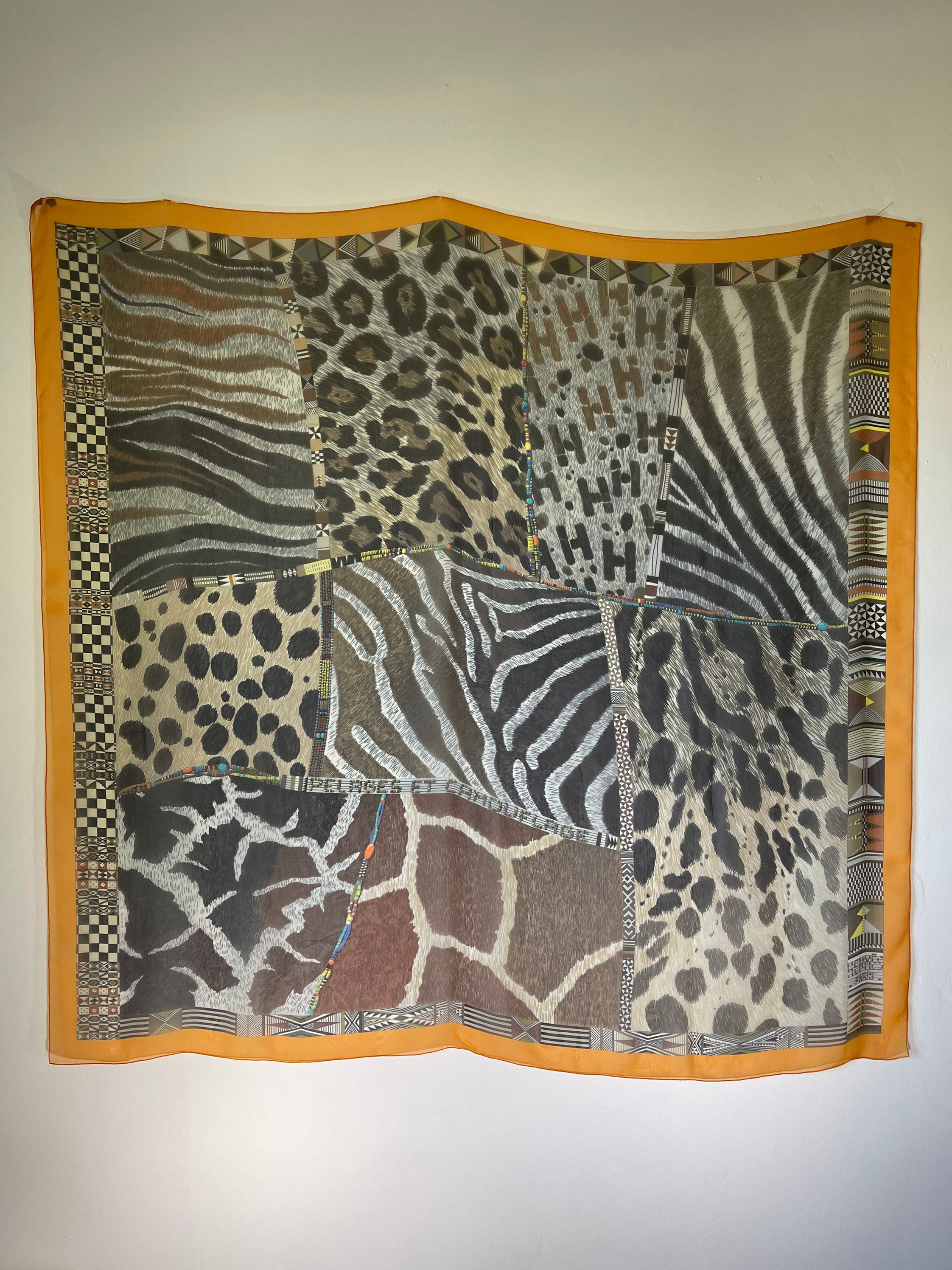 HERMÈS PELAGES Et CAMOUFLAGE Mousseline De Soie Foulard En HERMÈS PELAGES Et CAMOUFLAGE Mousseline De Soie Foulard En