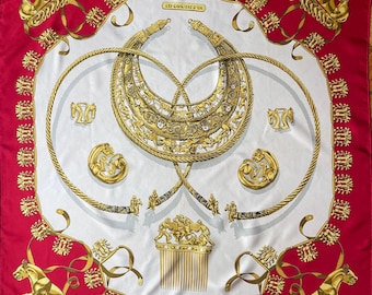 HERMÈS CAVALIERS d’OR 1991 Silk Scarf designed by Rybalchenko Vladimir