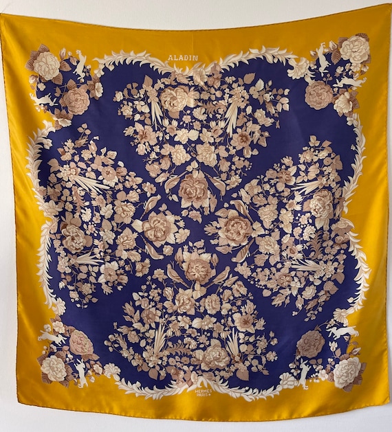 HERMÈS ALADIN Carré Foulard En Soie Héron Marie-françoise - Etsy