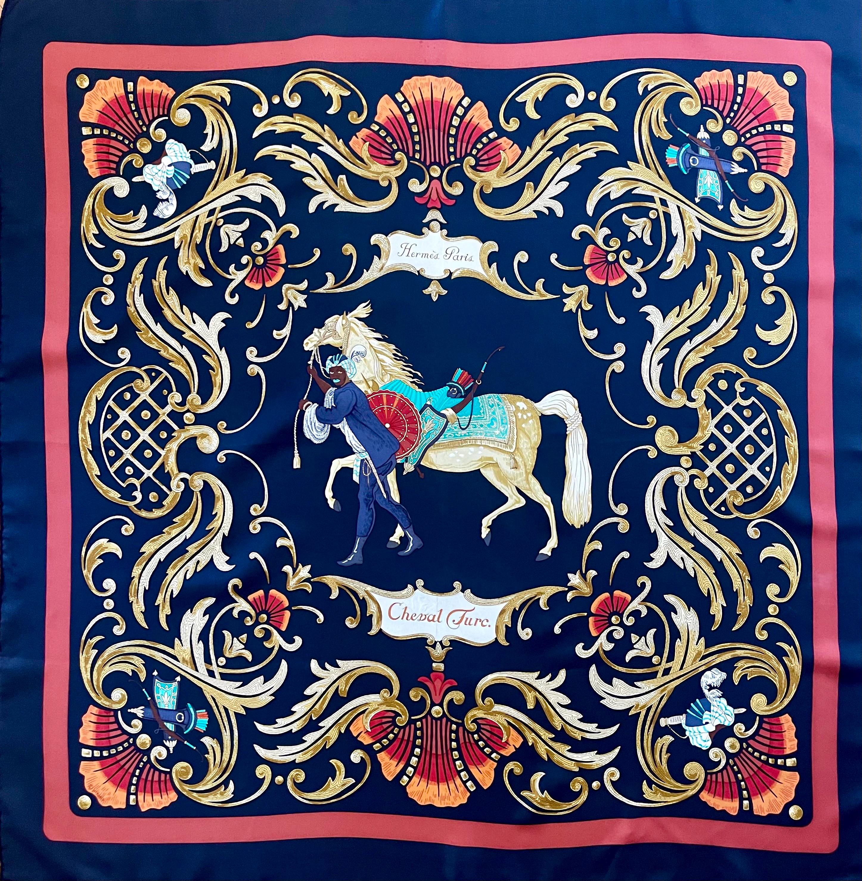 HERMÈS Scarf “CHEVAL TURC” 1970 - Etsy