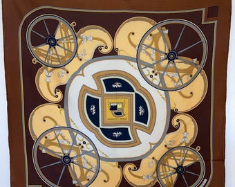 HERMÈS WASHINGTON CARRIAGE Foulard en soie 1981