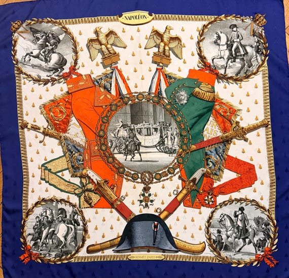 HERMÈS NAPOLÉON Silk Scarf Philippe Ledoux 1985 - Etsy