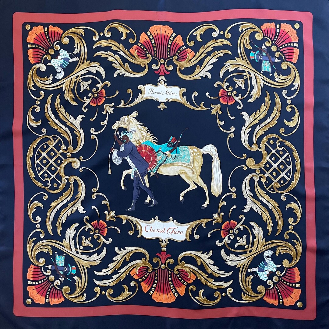 HERMÈS Scarf “CHEVAL TURC” 1970 - Etsy