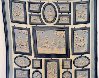 HERMES WEDGWOOD foulard en soie 1974 Ledoux