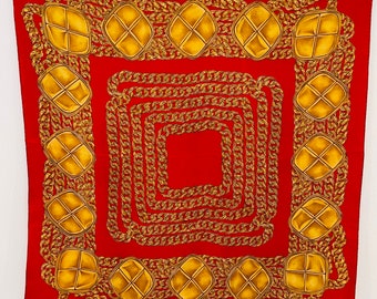 FOULARD CHANEL VINTAGE Soie Rouge