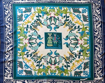 HERMÈS EARLY AMERICA  2005 Silk Scarf Francoise de la Perriere
