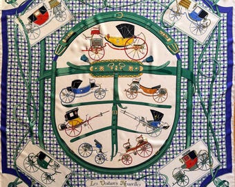 HERMÈS les VOITURES NOUVELLES Silk Scarf 1961  Eudel Jacques