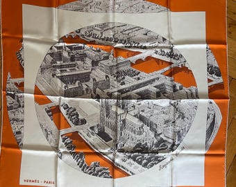 HERMES Regarde Paris silk scarf 2006