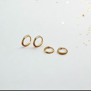 Gold Hoop Earrings  | Gold Huggie Hoop Earrings, Helix Earring Hoop, Conch Earring, Cartilage Hoop