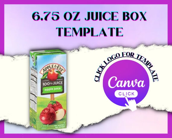 Juice Box Template (6.75oz) - Party Favor Template - Etsy