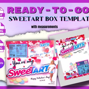 Modèle de boîte à bonbons Sweetart PRÊT-À-PARTIR pour la Saint-Valentin