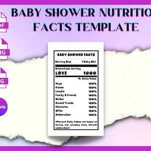 BABY SHOWER NUTRITION Facts Template