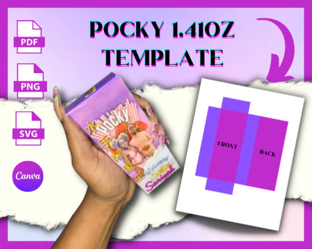 Pocky 1.41oz Template Etsy