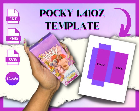 Pocky 1.41oz Template - Etsy