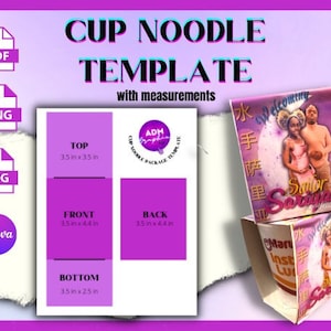 Cup Noodle Template | Party Favor Template