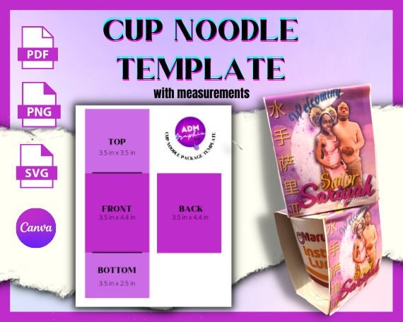 Cup Noodle Template | Party Favor Template