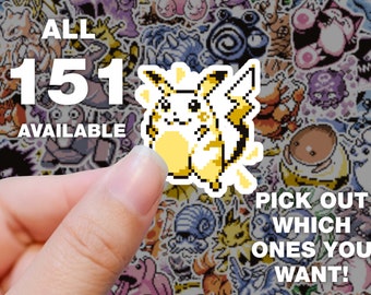 Pixel Pokemon Sticker Set | Waterproof Vinyl Decal | 3in