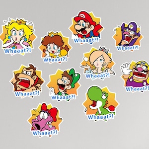 Mario Vinyl Stickers, Whaaat Pack, Mario Superstars, Waterproof Stickers, Car Window Sticker, Laptop Stickers, Mario Party Stickers