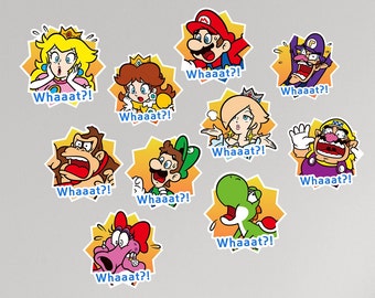 Mario Vinyl Stickers, Whaaat Pack, Mario Superstars, Waterproof Stickers, Car Window Sticker, Laptop Stickers, Mario Party Stickers