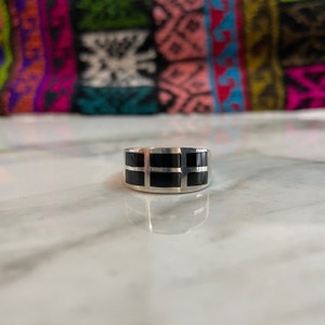 Onyx Silver Ring 950 Unisex/ Anillo precioso de piedra Onyx y Plata 950 elegante