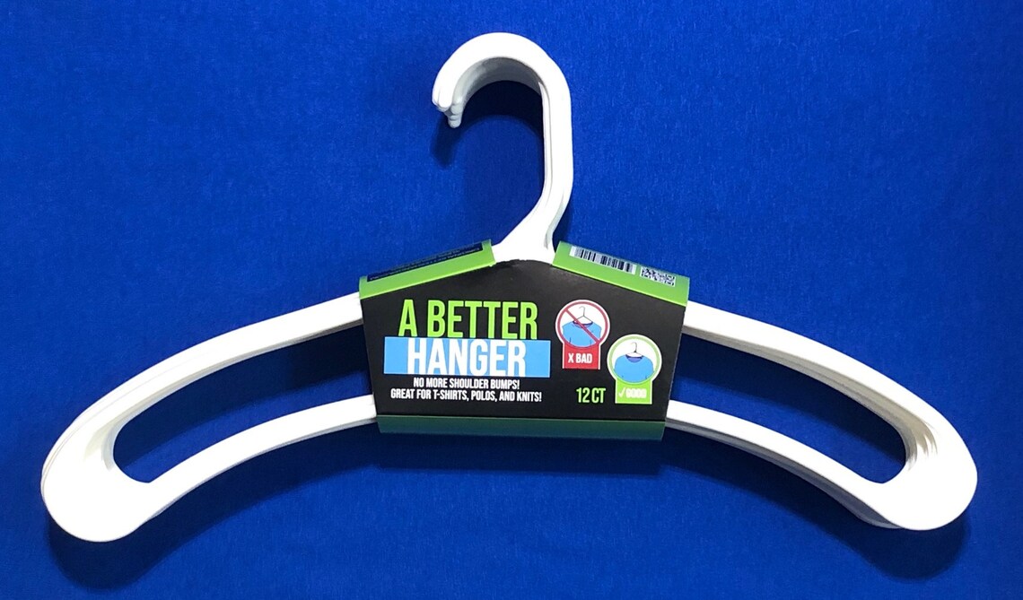A Better Hanger, 48 Plastic Clothes Hangers.. Avoid Shoulder Bumps Slim