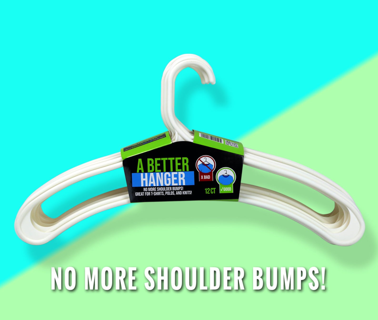 A Better Hanger, 48 Plastic Clothes Hangers.. Avoid Shoulder Bumps Slim & Space Saving, Great