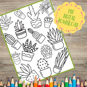 Succulent Serenity: Printable Succulent-Themed Coloring Pages