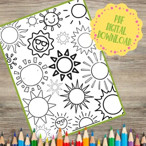 Página para colorear Sunshine, colorear para niños, colorear para adultos, imprimible