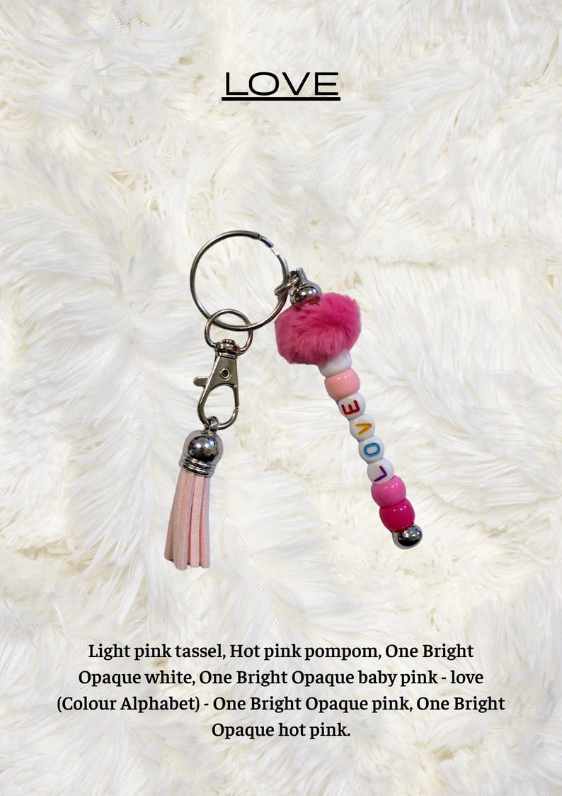 Love Word Fidget Keyring, Sensory Bag Tag, Anxiety Support, UKCA Tested ...