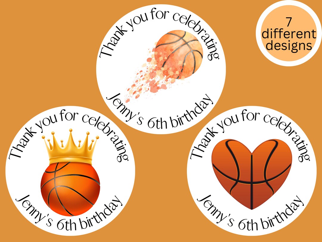 Custom Basketball Kids Birthday Party Favors, Personalized Birthday