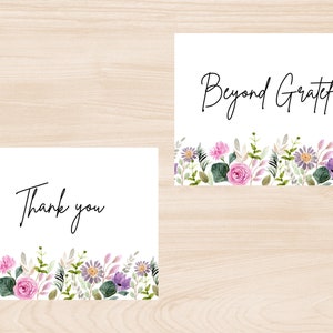 Thank You Cards | Bridal Shower | Wedding | Thank You Cards For Baby Shower | Set Of Cards | Floral Cards | Lavender Cards - View #3