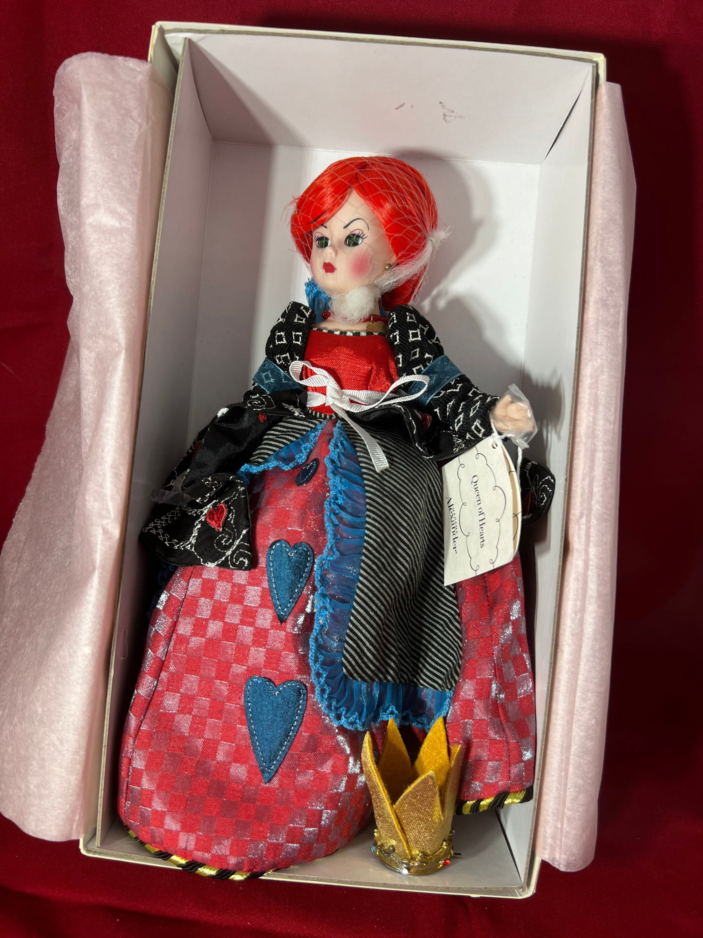 Rare Alice in Wonderland Mad Hatter Red Queen Alice Doll Head Doll