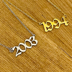 Year Necklace, Birth Year Necklace, Anniversary Necklace, Year Necklace, Numbers Necklace, Custom Date Necklace, Date Necklace For Women