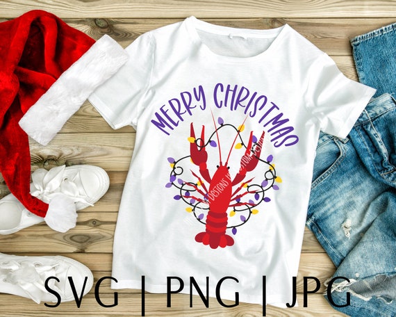 Christmas Crawfish, Ugly Christmas Sweater PNG, Cajun Christmas PNG