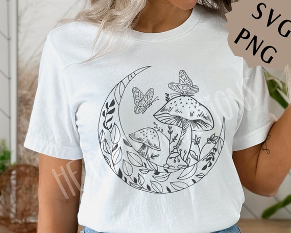 Mushroom Svg | Mushroom png | Cottagecore aesthetic design | Celestial png | Boho SVg | Mushroom png sublimation