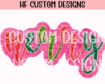 Bling Glitter Christmas PNG, Merry png, Christmas PNG Designs, Faux Sequin, Faux Glitter, Christmas PNG sublimation