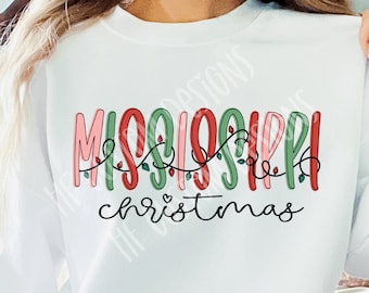 Mississippi christmas png, mississippi christmas svg, southern christmas svg, southern christmas png, mississippi shirt design,