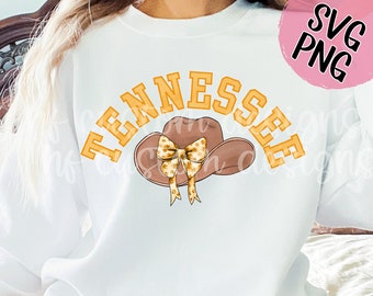 Coquette Tennessee PNG Preppy Bow PNG Cowgirl Sublimation Design State of Tennessee Shirt Design Digital Download
