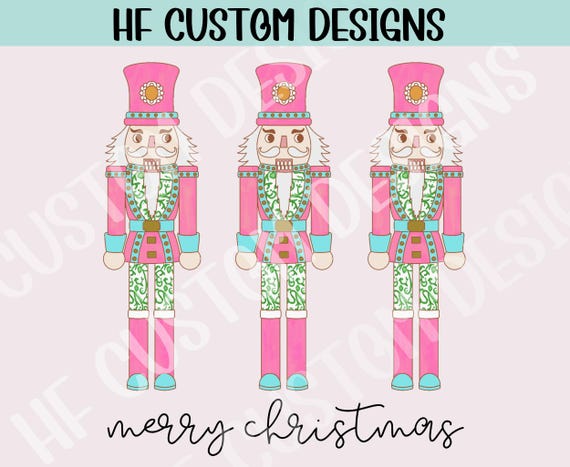 Pink Nutcracker PNG, Preppy Christmas, Nutcracker png file, Toile Christmas, Chinoiserie Christmas PNG, Grandmillenial Christmas, Commercial