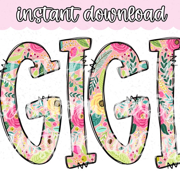 Floral gigi Png | Gigi PnG | Gigi shirt design | Whimsical Gigi Png | Grandma PNG | Mothers day PnG