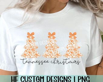 Tennessee Christmas PNG, Floral Christmas PNG, Chinoiserie Christmas Tree, Preppy Christmas, Trendy PNG Christmas, Commercial Use