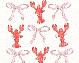Coquette Crawfish PNG | Cajun PNG | Louisiana Shirt Design | Coquette Aesthetic | Preppy Stuff | Digital Download