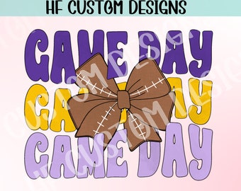 Diseño de camisa del día del juego png - Día del juego púrpura png - Portón trasero png - Preppy Game Day PNG - Temporada de fútbol png - Sublimación - Digital